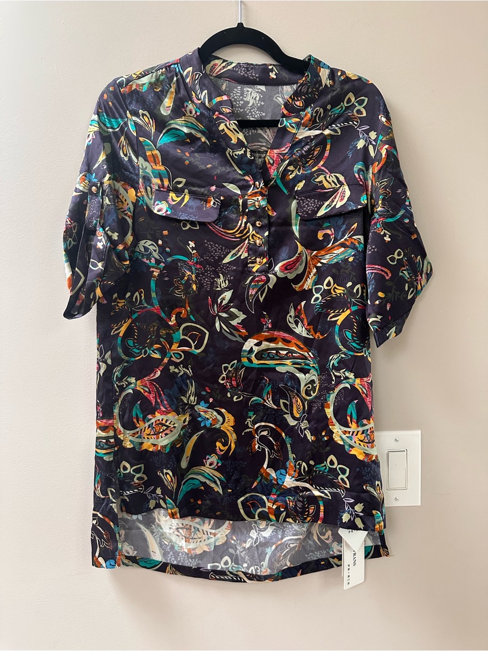 Chinese Silk Multicolor Printed Blouse
